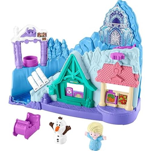 Fisher-Price Little People Toddler Toy Disney Frozen Arendelle Sledding Adventures Playset with Figures for Pretend Play Ages 18+ Months