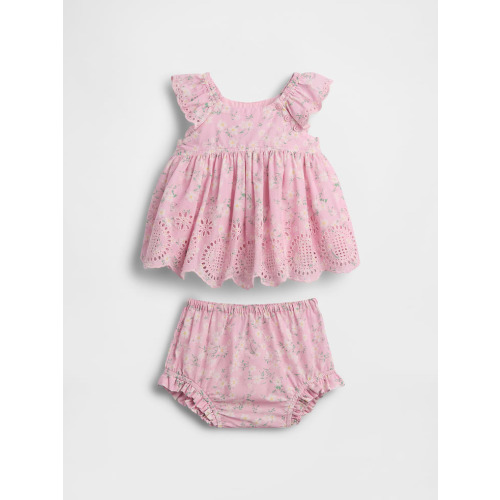 (3-6 months) Baby Eyelet Outfit Set