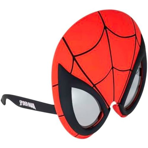 Sun-Staches Official Spider-Man Sunglasses | Marvel Costume Accessory Mask | One Size Fits Most