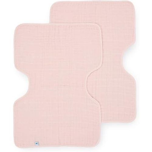 Little Unicorn Ultra-Absorbent Premium Burp Cloth 2 Pack | Soft on Baby's Skin | Larger Size | Ergonomic Design | Set of 2 (Light Pink)