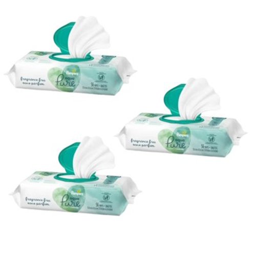 Pampers Aqua Pure Sensitive Baby Wipes 1X Pop Top, 56 Ea, 3 Pack