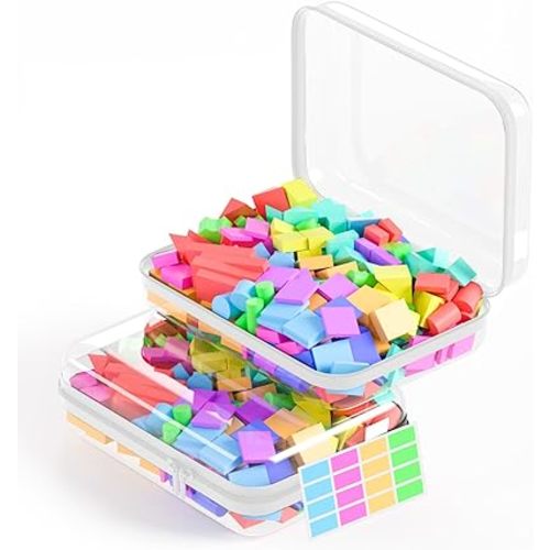 2Pcs Clear Zipper Pouches, White BIiss Plastic Bins for Organizing, Hard Clear Hard Shell Zipper Case Makeup Bag & Travel Organizer for Storage Cosmetics, Puzzles, 8.7 x 6.3 x 2.4 Inch