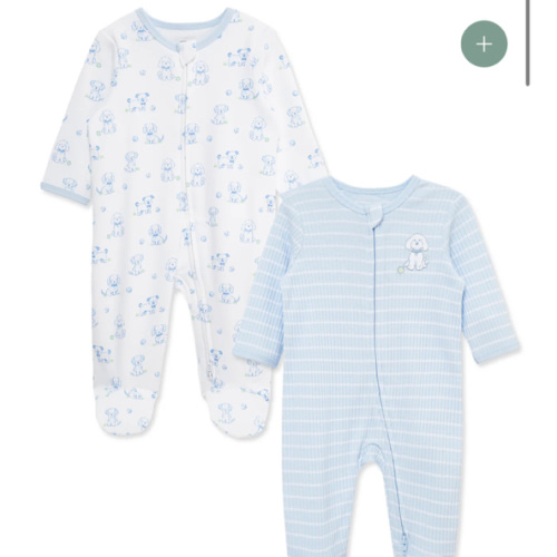 Peppy Puppies 2-Way-Zip Footies (2-Pack)