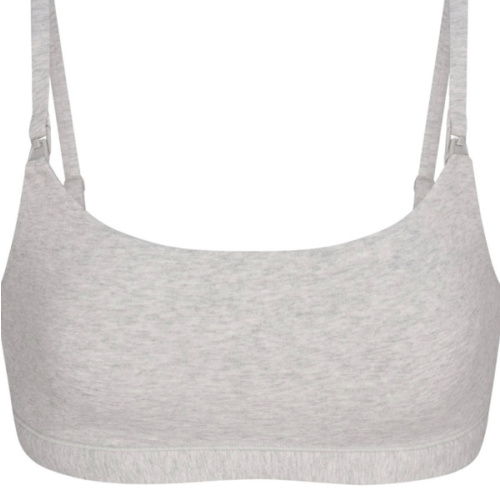COTTON JERSEY MATERNITY NURSING SCOOP BRALETTE 2-PACK | LIGHT HEATHER GREY | SKIMS