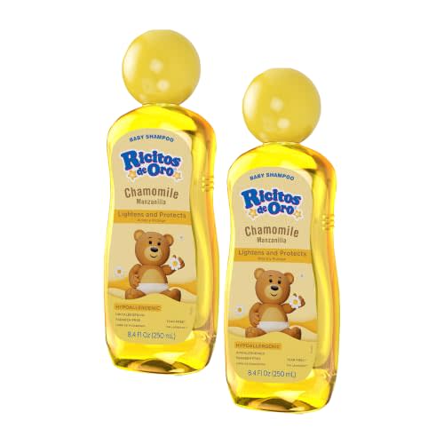 Ricitos de Oro Baby Shampoo with Chamomile – Gentle and Tear-Free Formula for Babies and Kids,Natural Lightening-and Soft Conditioning Hair Care,Paraben-Free,Safe Daily Use,8.4 fl oz,(Pack of 6)