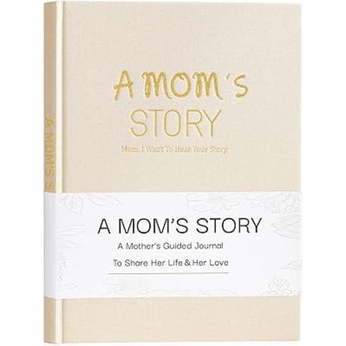 Artmag Mom's Life Story Journal Family Keepsake Book Linen Hardcover for Mom to Share Her Memories, with 250+ Prompt Questions Book Gift for Birthday Mother's Day Christmas (Beige)