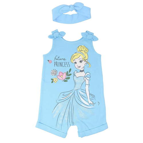 Disney Princess Cinderella Newborn Baby Girls Romper and Headband Newborn to Toddler