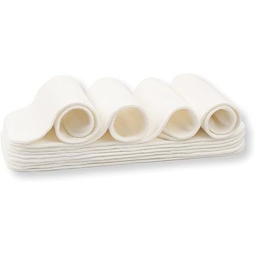 Nora's Nursery Cotton Diaper Inserts | 10 Pack | Super Absorbent Protection