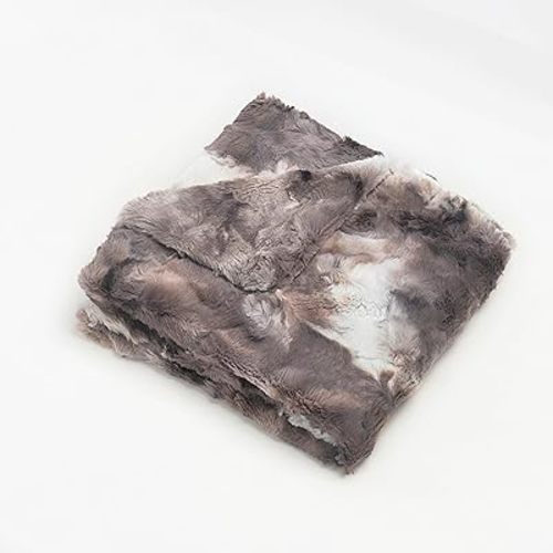 Cuddle Cookie Baby Tie-Dye Faux Fur Blanket, 27 x 33 inches, in Gift Box (Grey)