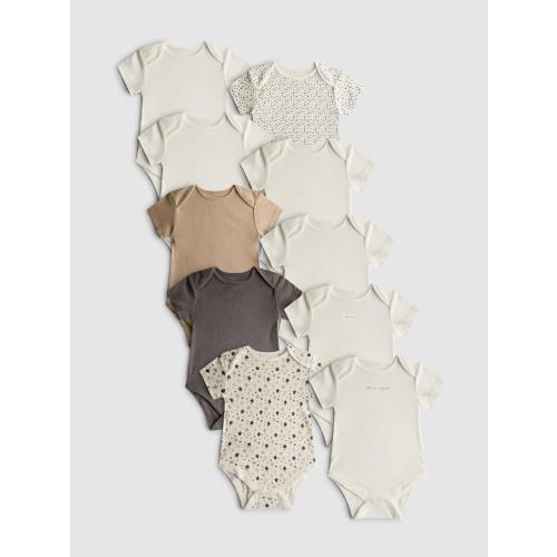 0-24mths | 10pk Ribbed Short-Sleeve Onesies