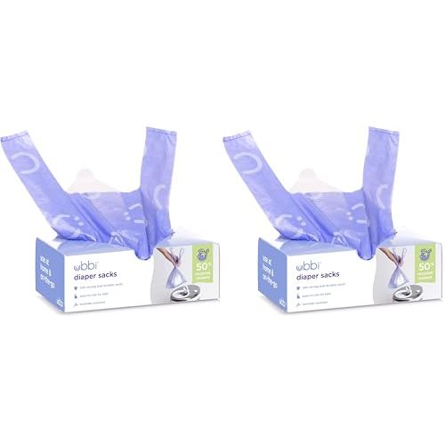 Ubbi Disposable Diaper Sacks, Lavender Scented, Easy-To-Tie Tabs, Diaper Disposal or Pet Waste Bags, 200 Count (Pack of 2)