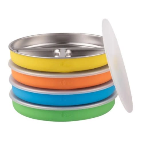 7.8" Stainless Steel Divided Plates with Silicone Sleeves