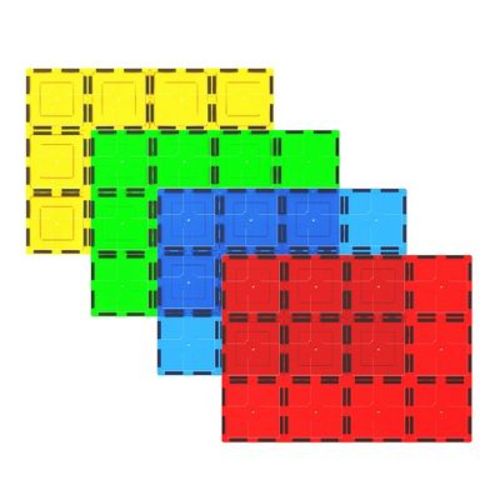 PICASSO-TILES Stabilizer Base for Magnetic Tiles, Construction STEM Building Blocks Educational Toy, Large 4PCS