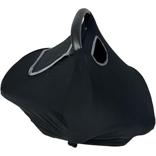 Car seat Covers for Babies, Baby carseat Canopy Cover, Multi use Breastfeeding Cover, Window with Flap Cover, self-contained Pouch, Black