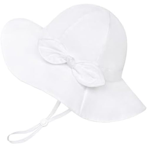 Baby Girl Sun Hat Summer Foldable Beach Hats with UPF50+ Sun Protection Wide Brim Toddler Bucket Hat Cap