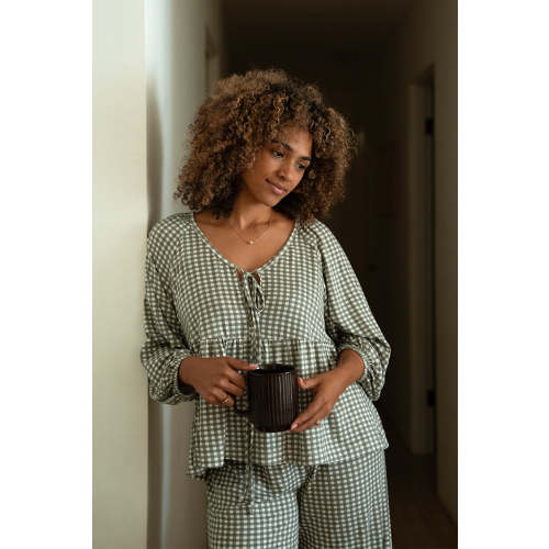Green Gingham Women’s Sleep Set