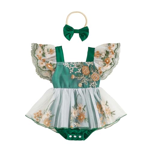 Baby Girl Romper Dress Lace Tulle Tutu Bodysuit Jumpsuit Flowers Embroidery Skirt Infant Girl Spring Summer Clothes