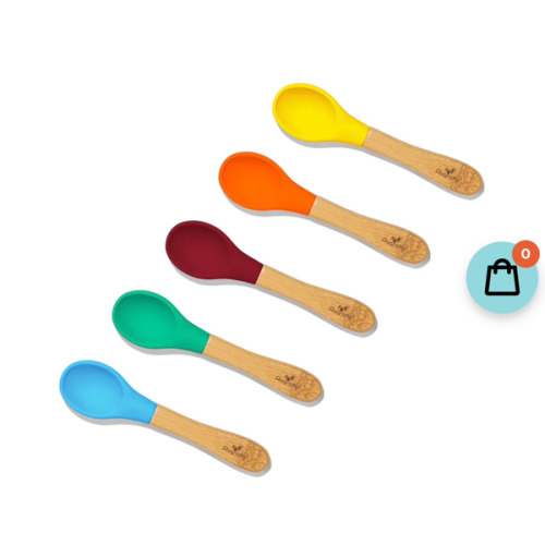 Bamboo Baby Spoons - BLW Infant Self Feeding Single Spoon | Wide