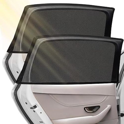 Car Window Shades for Baby, 2 Pack Car Rear Side Window Sunshade Breathable Mesh with UV Protection for Babies, Children, Adults, Pets, Fits All 99% Cars