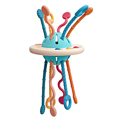 Vanmor Montessori Toys for 18M+, Sensory Toys for Toddlers, Food Grade Silicone Pull String Activity Toy, Travel Baby Toys Fine Motor Skills Toys Gift for 18m+, Boys Girl 1st Birthday Xmas Gift