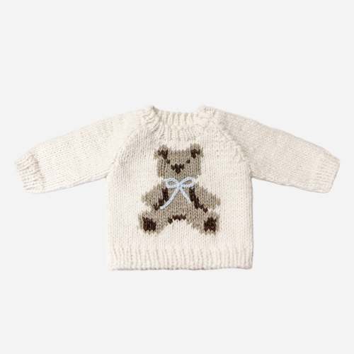 Teddy Bear Sweater - Baby Blue
