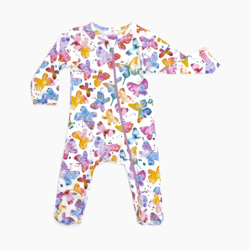 Norani Organic Baby Footie - Butterflies, 3-6 M