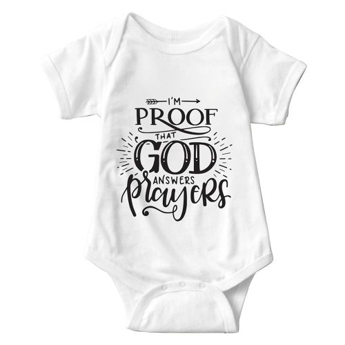 I'm Proof That God Answers Prayers Infant Baby Bodysuit Heaven Sent Baby Clothes Baby Announcement 0-18M