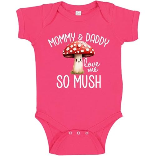 Mommy and Daddy Love Me So Mush Funny Mushroom Baby One Piece Bodysuit Or Toddler Shirt Fungi Baby Gift