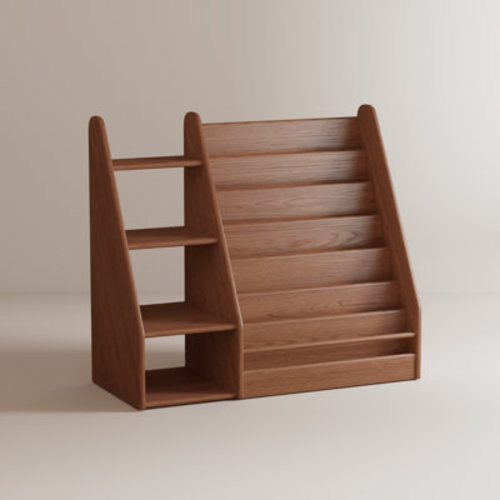 Latitude Run® Solid Wood Montessori Kids Bookshelf and Toy Storage Organizer 7 Tier Children Bookcase Freestanding Display Shelf | Wayfair