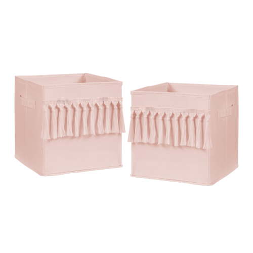Sweet Jojo Designs Bohemian Blush Pink Fabric Storage Bins 2 Piece Set