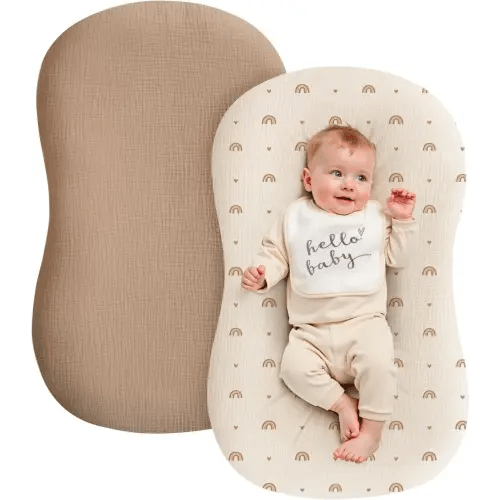 Muslin Babyy Lounger Cover - 2 Pack Organic Cotton Babyy Pillow Lounger Cover For