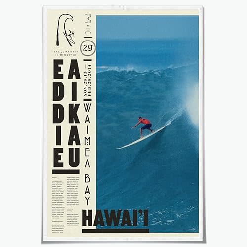 Vintage Surfer Wall Art 2013 Surf Contest Poster Summer Beach Posters Canvas Print Surfer Artwork Retro Aesthetic Room Decoration for Beach Lovers 8x12inch Unframed