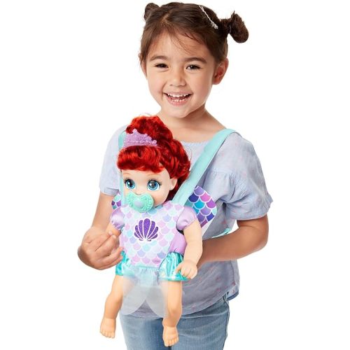 Disney Princess Ariel Baby Doll Deluxe with Tiara, Carrier, Plush Friend, Pacifier, Bib & Baby Bottle [Amazon Exclusive]