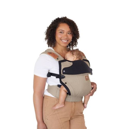 LILLEbaby Elevate 6-in-1 Baby Carrier - Newborn & Up - Warm Sand: Linen Blend, Adjustable Harness, Infant Head Support, Buckle Closure