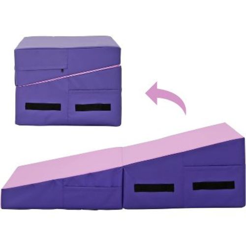 Fdw Gymnastics Mat Tumbling Mat Incline Mat Folding Home Gym Yoga Mat, Pink