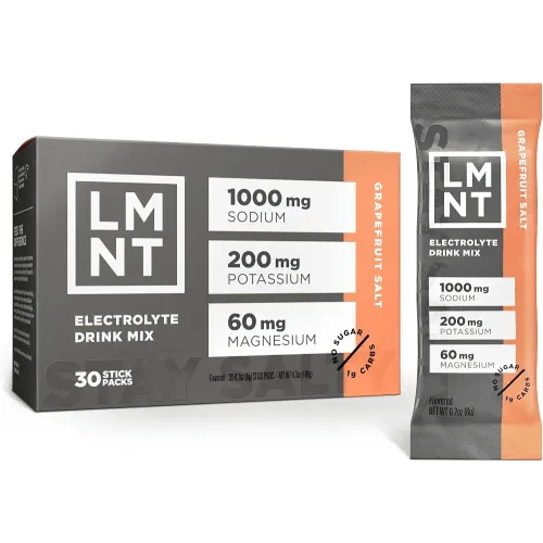 LMNT Zero Sugar Electrolytes - Grapefruit Salt | Drink Mix | 30 Count