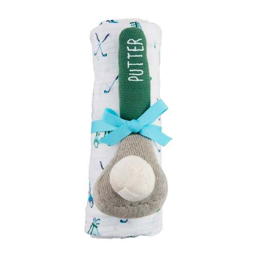 Golf Swaddle and Rattle Set