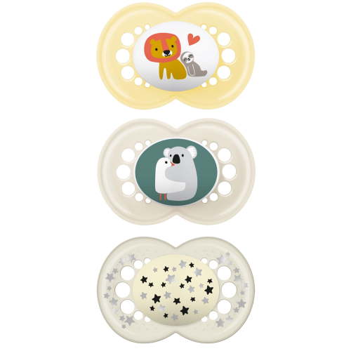 MAM Day & Night Pacifier, 6-16 Months, Unisex, 3 Pack