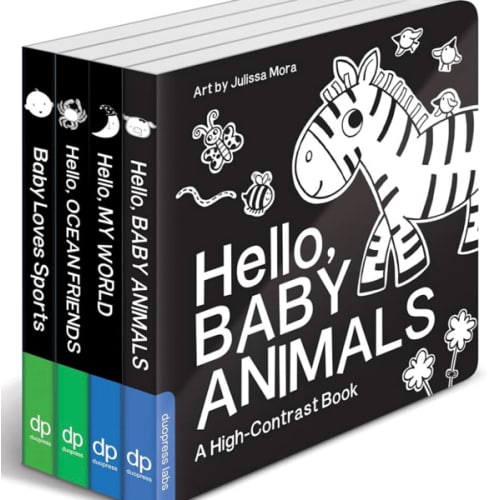 High Contrast Baby Book Set: 4 Board Books for Newborns