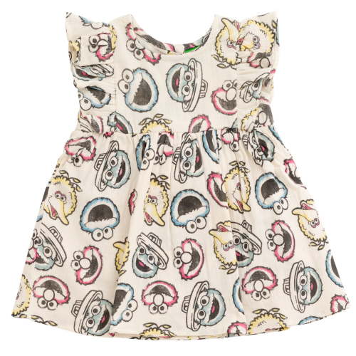 Sesame Street Elmo Cookie Monster Big Bird Cotton Gauze Matching Family Dress Newborn to Infant