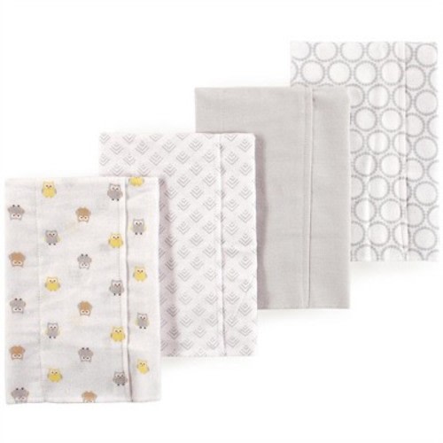 Little Treasure Luvable Friends Flannel Burp Cloths 4pk, Wise Owl