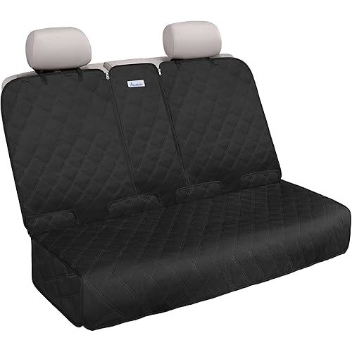 Back Seat Cover - 900D Oxford Waterproof Car Seat Protector, Fits Cars/SUVs/Trucks, Split Bench, Non-Slip, Dog/Kid Proof, Easy Clean(Black)