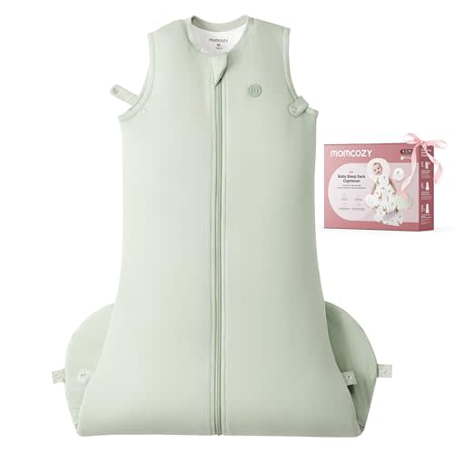 Momcozy Sleep Sack for Baby 6–12 Months, 1.5 TOG Baby Wearable Blanket | Supportive Plush Filling, Two-Way Zipper for Easy Diaper Changes, Snap-Fit Design for Growing Babies, Medium, Green