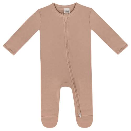 Zippered Footie in Ginger Snap Organic Cotton