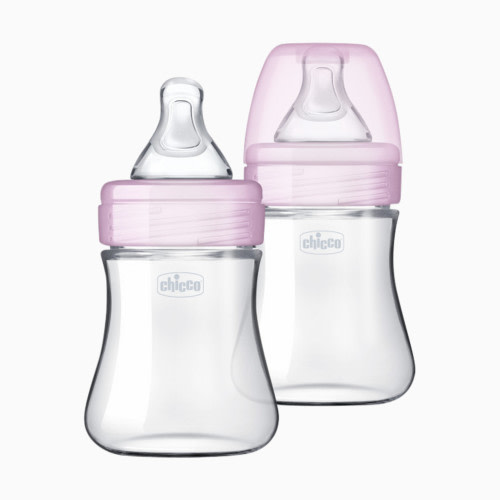 Chicco Duo Hybrid Baby Bottles with Invinci-Glass - Pink, 5 Oz