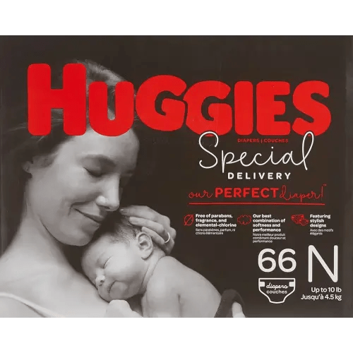 Huggies Special Delivery Hypoallergenic Baby Diapers, Size Newborn (up to 10 lbs.), 66 Count, Giga Jr. Pack