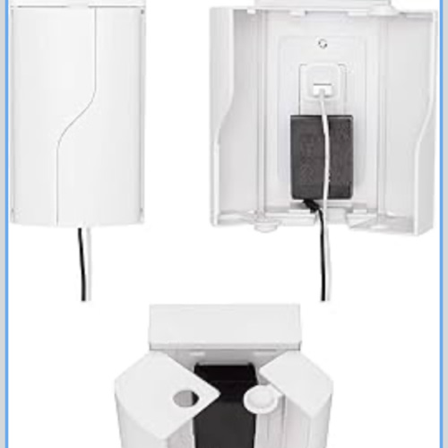 Safety Innovations Twin Door Baby Safety Outlet Cover Box for Babyproofing Outlets - More Interior Space for Extra Large Electrical Plugs and Adapters - Easy to Install - Easy to Use, (1-Pack)