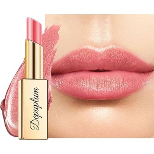 Nude Pink Lipstick Moisturizing for Women Shimmer Tinted Lip Balm Hydrate Nourish Lip Gloss Cruelty Free Lip Makeup, ZG114 New Moon