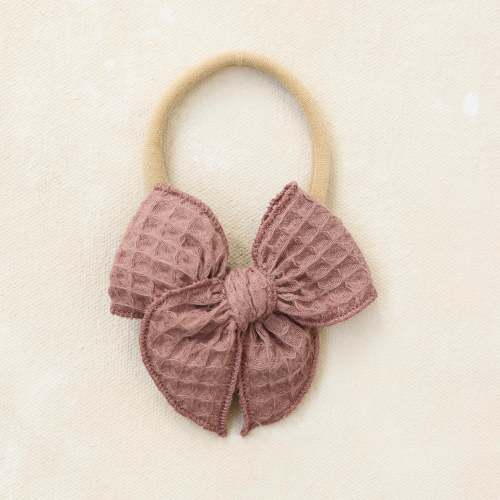 Mini Fleur Bow Headband // Antique Violet