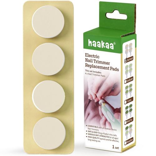 haakaa Electric Nail Trimmer Replacement Pads Baby Nail Trimmer Heads Compatible with All haakaa Nail Trimmers, Suitable for 0-3 Months, Oatmeal